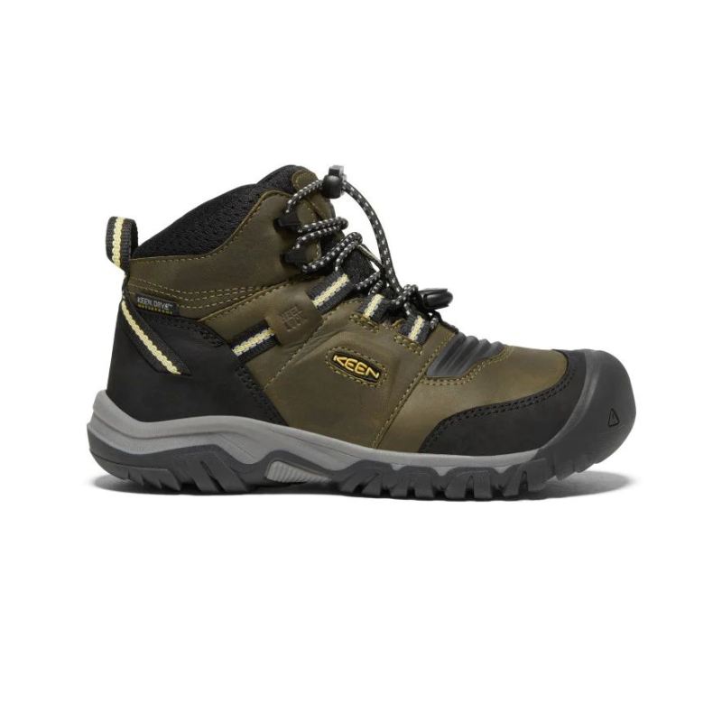 Keen | Ridge Flex Waterproof Stiefel fur Jugendliche-Dark Olive/Dusky Citron